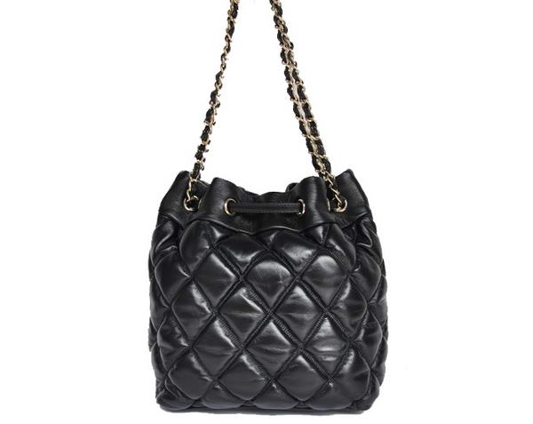 Best Chanel Lambskin Leather Hobo Bag A80030 Black On Sale